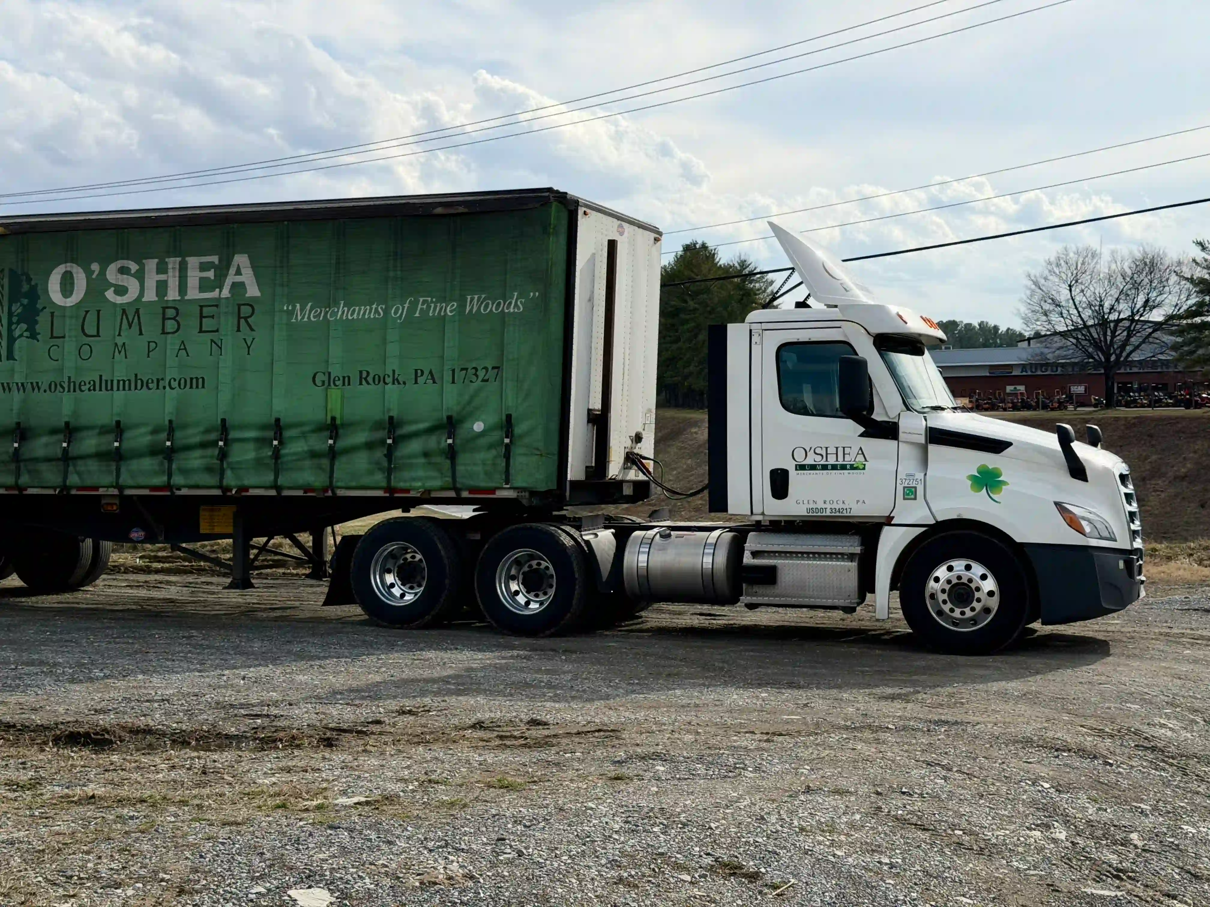 O'Shea Lumber truck and facility in Glen Rock, PA